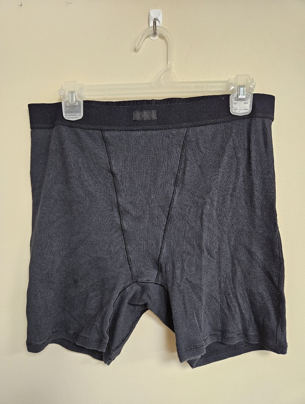 Skims Ribbed Cotton Black Boxer Shorts Pajama Sleep Comfort Cozy